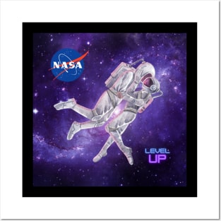 Astronaut Astronauts Space Walking Floating in Space Astro Space city Houston 3 Posters and Art